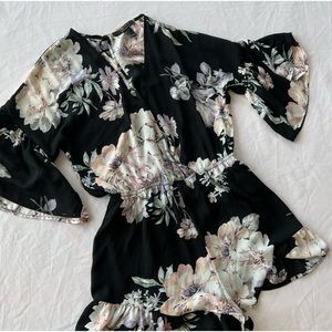 Size small black floral, romper, forever 21 brand